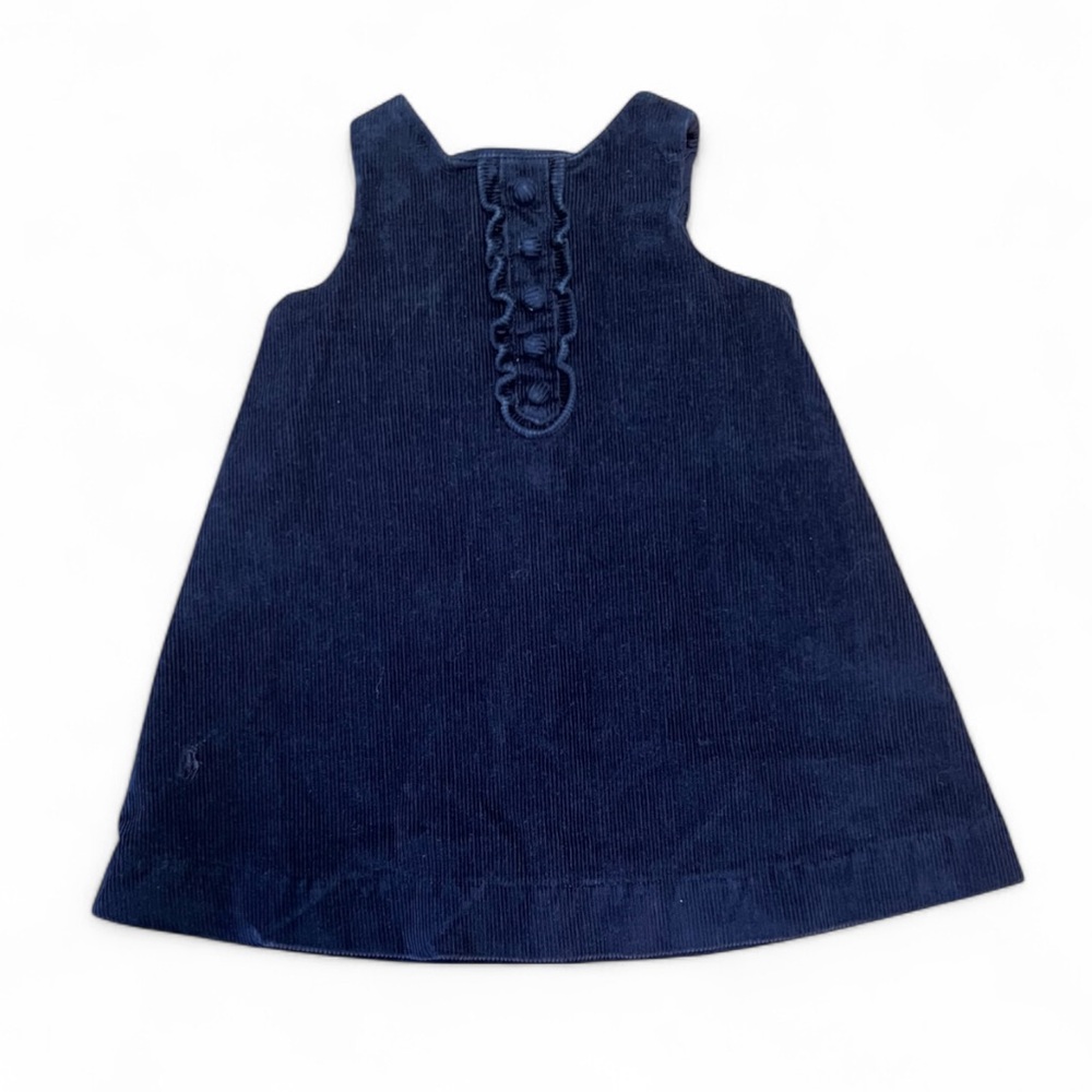 Ralph Lauren Navy Blue Corduroy Baby Dress 9 Month